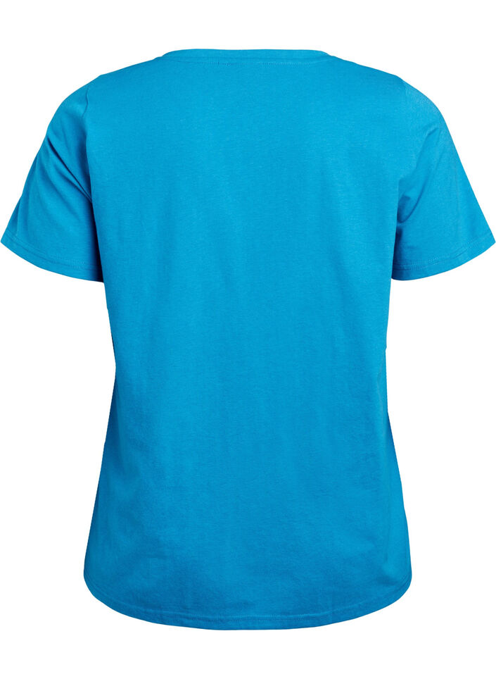 FLASH - V-hals T-skjorte, Blå, Packshot image number 1