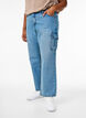 Loose fit cargojeans med høy midje, Light Blue, Model image number 2