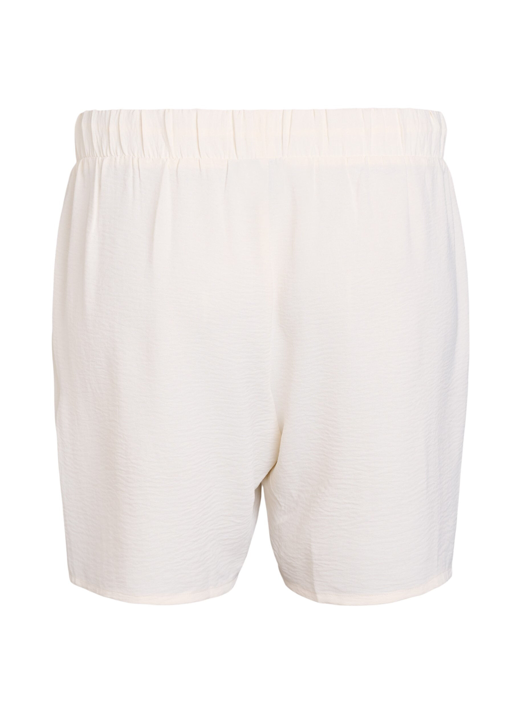 Zizzi Shorts med lommer og elastisk linning, Vanilje, Packshot image number 1