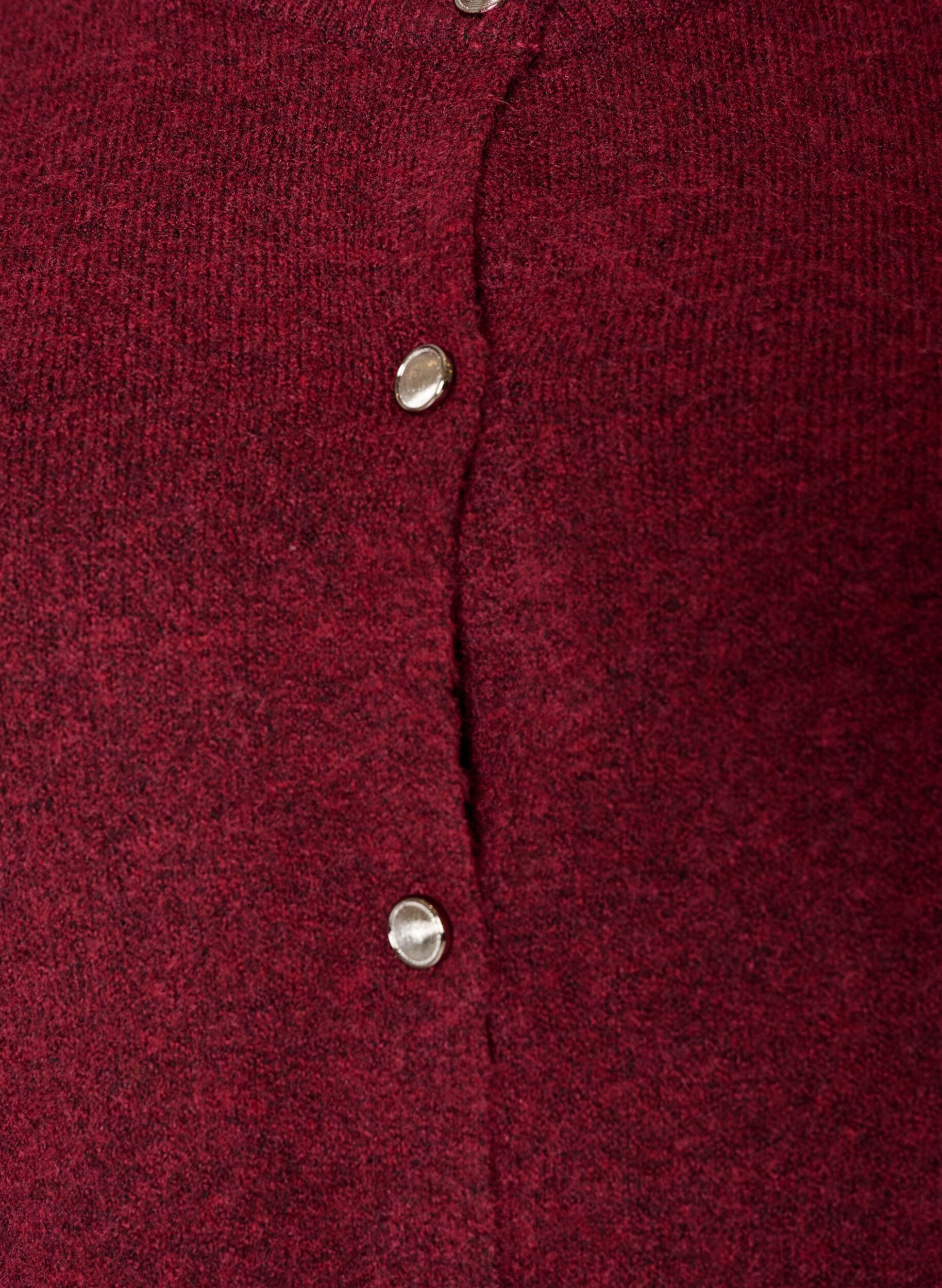 ZizziStrikket cardigan med korte ermer, R&oslash;d, Packshot image number 2