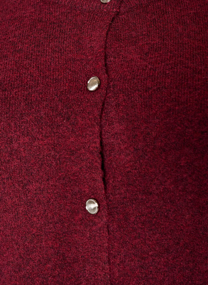 Strikket cardigan med korte ermer, R&oslash;d, Packshot image number 2