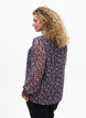 Bluse med blomstertrykk og glittertr&aring;d, Bl&aring;, Model image number 2