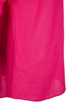 Tunika med hette i bomull og lin, Bright Rose, Packshot image number 3