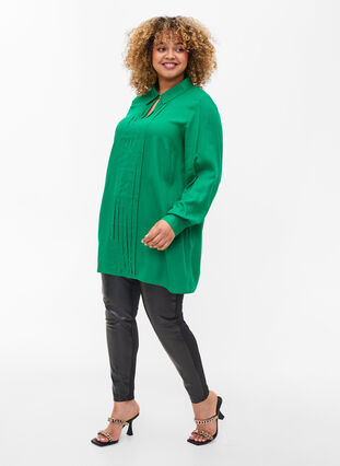 Leggings med imitert skinn, Black, Model image number 2