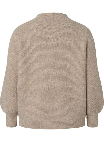 Mønstret høyhalset strikkegenser , Simply Taupe Mel., Packshot image number 1