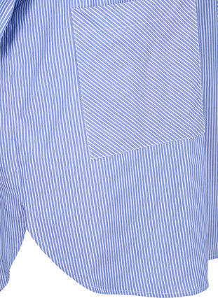 Stripet bomullsskjorte med ledig passform, Baja Blue Stripe, Packshot image number 3
