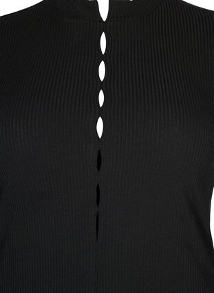 Tettsittende kjole med cut-out detaljer, Black, Packshot image number 2