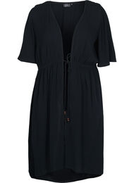 Strandkjole i viskose med justerbar knyting, Black