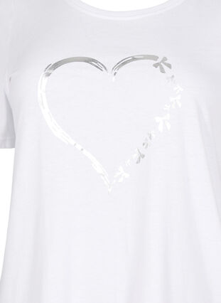 Zizzi FLASH - T-skjorte med motiv, B. W. Silver Heart, Packshot image number 2