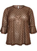 Gjennomsiktig bluse med paljetter og diamantm&oslash;nster, Brun, Packshot image number 0