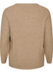 Melert strikkebluse med rund hals, Beige, Packshot image number 1