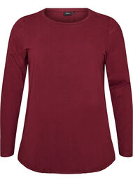 Basis jersey bluse med lange ermer, R&oslash;d
