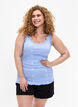Topp med trykk og blondekant, Blå, Model image number 0