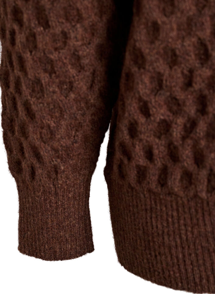 Genser med høy hals og tekstur, Bracken Melange, Packshot