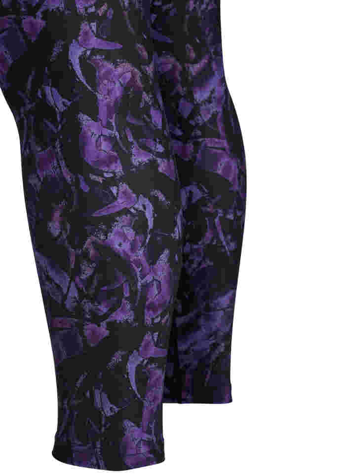 Cropped treningstights med mønster, Multi Purple, Packshot image number 3