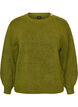Strikket bluse med knappdetalj, Gr&oslash;nn, Packshot image number 0
