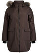 Vanntett parkas med hette, Brun, Packshot image number 0