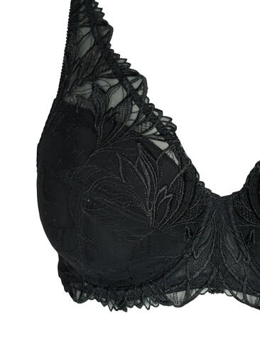 Vattert BH med blonder og bøyle, Black, Packshot image number 2