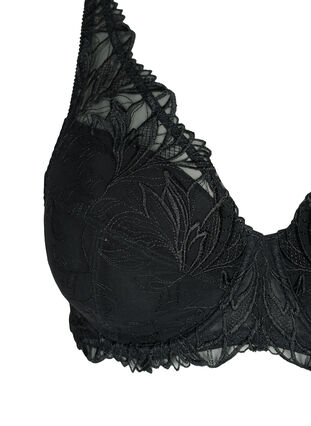 Zizzi Vattert BH med blonder og bøyle, Black, Packshot image number 2