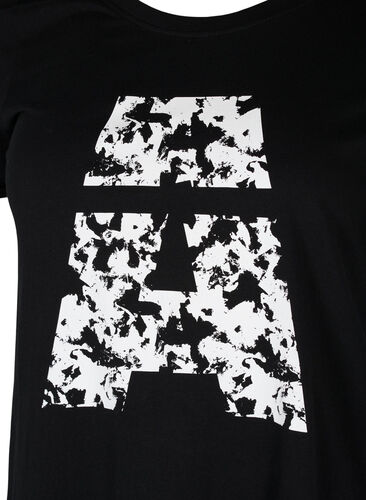T-skjorte til trening med trykk, Black Big A, Packshot image number 2