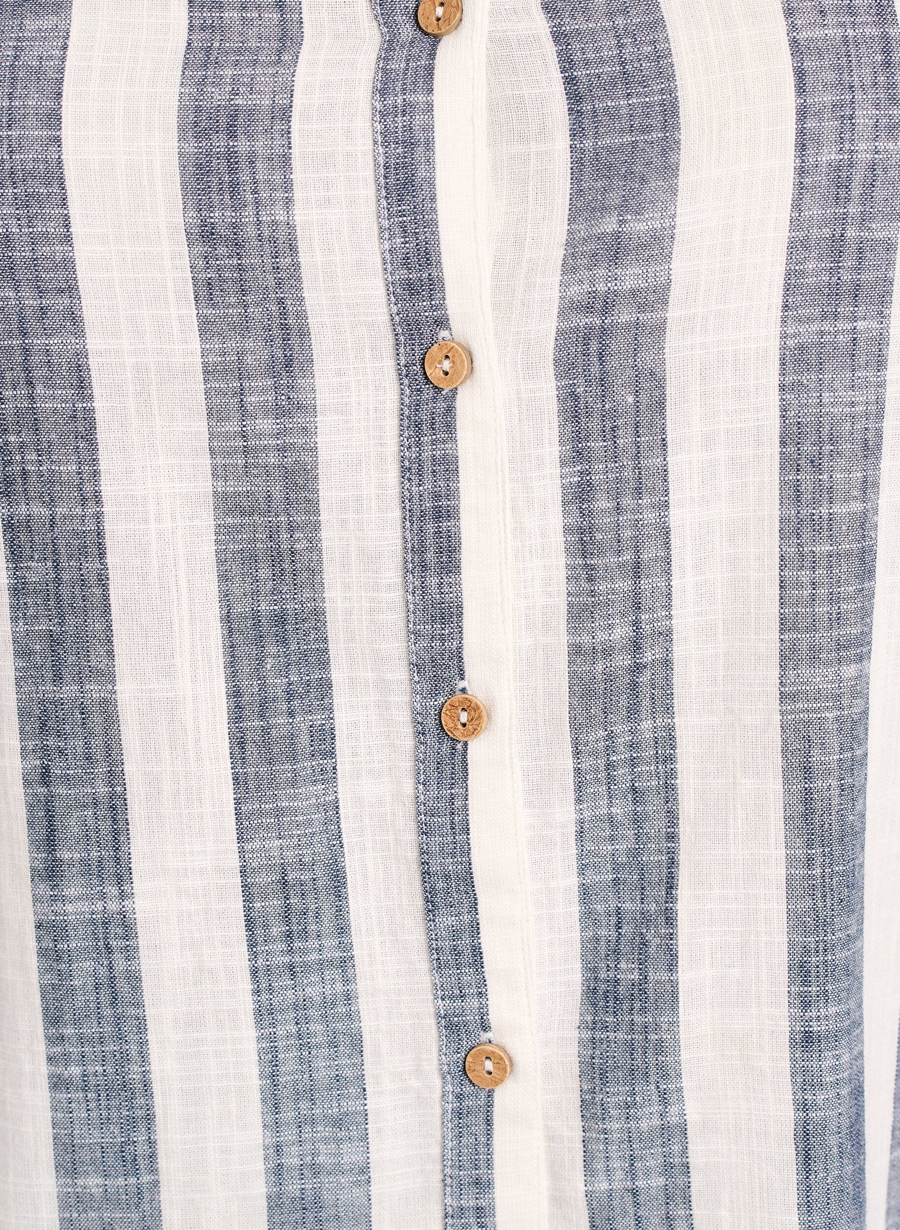 Zizzi Bluse i bomull med V-hals, Bl&aring;, Packshot image number 2