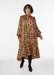 Kjole med leopardtrykk og volangdetaljer, Brun, Model image number 0