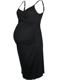 Kjole i ribbet materiale til gravide, Black, Packshot