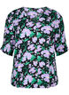 Bluse i viskose med knapper, Black Small Flower, Packshot image number 0