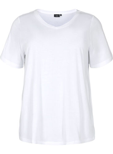 Kortermet T-skjorte med A-form, Bright White, Packshot image number 0
