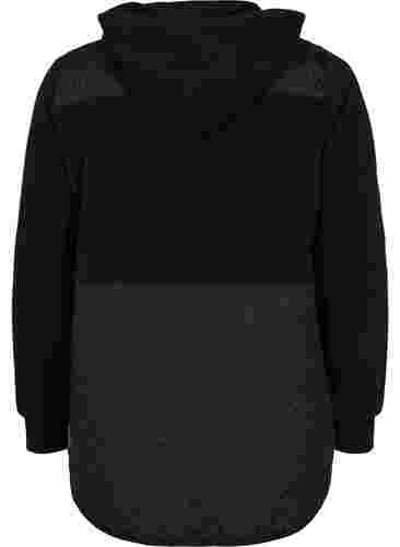 Treningsjakke med teddy og quilt, Black, Packshot image number 1