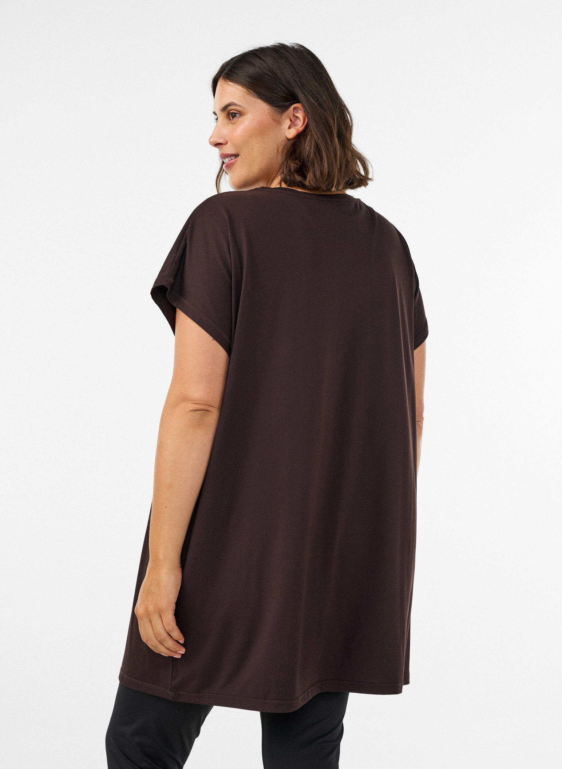 ZizziLang trenings-T-skjorte, Brun, Model image number 2