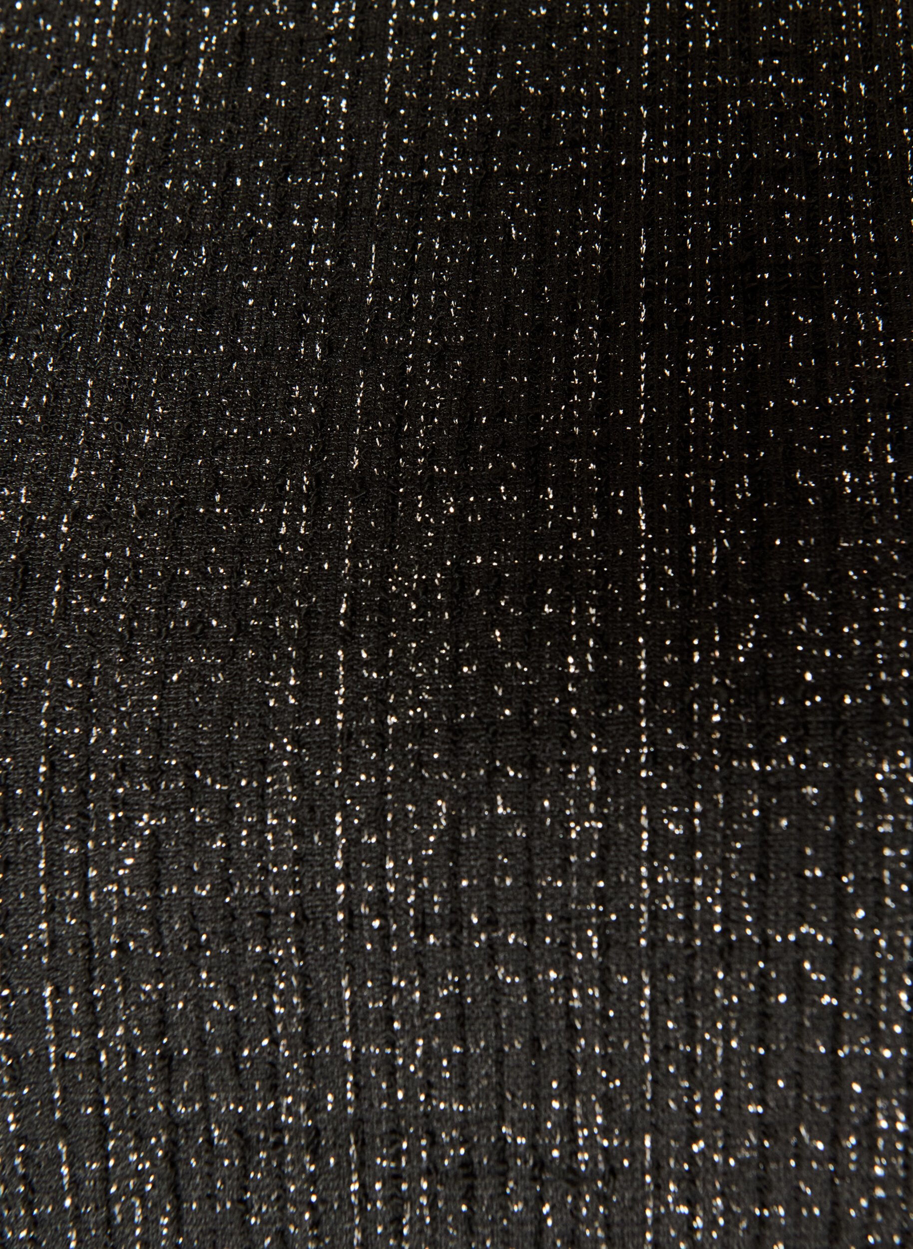 ZizziKort kjole med boucl&eacute; tekstur og glittertr&aring;der, Svart, Packshot image number 2
