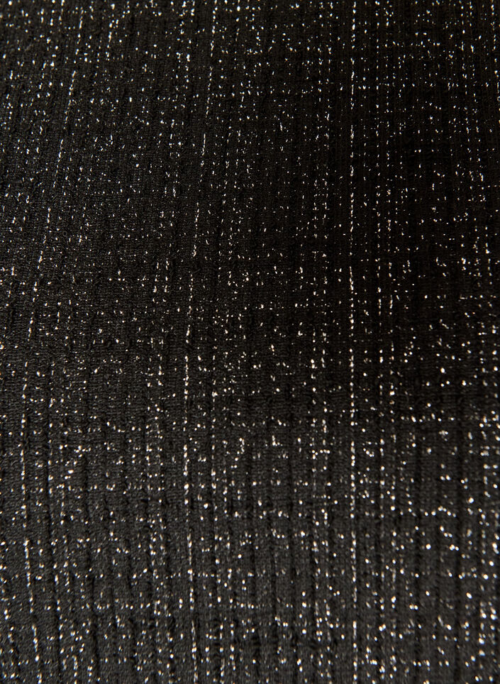 Kort kjole med boucl&eacute; tekstur og glittertr&aring;der, Svart, Packshot image number 2