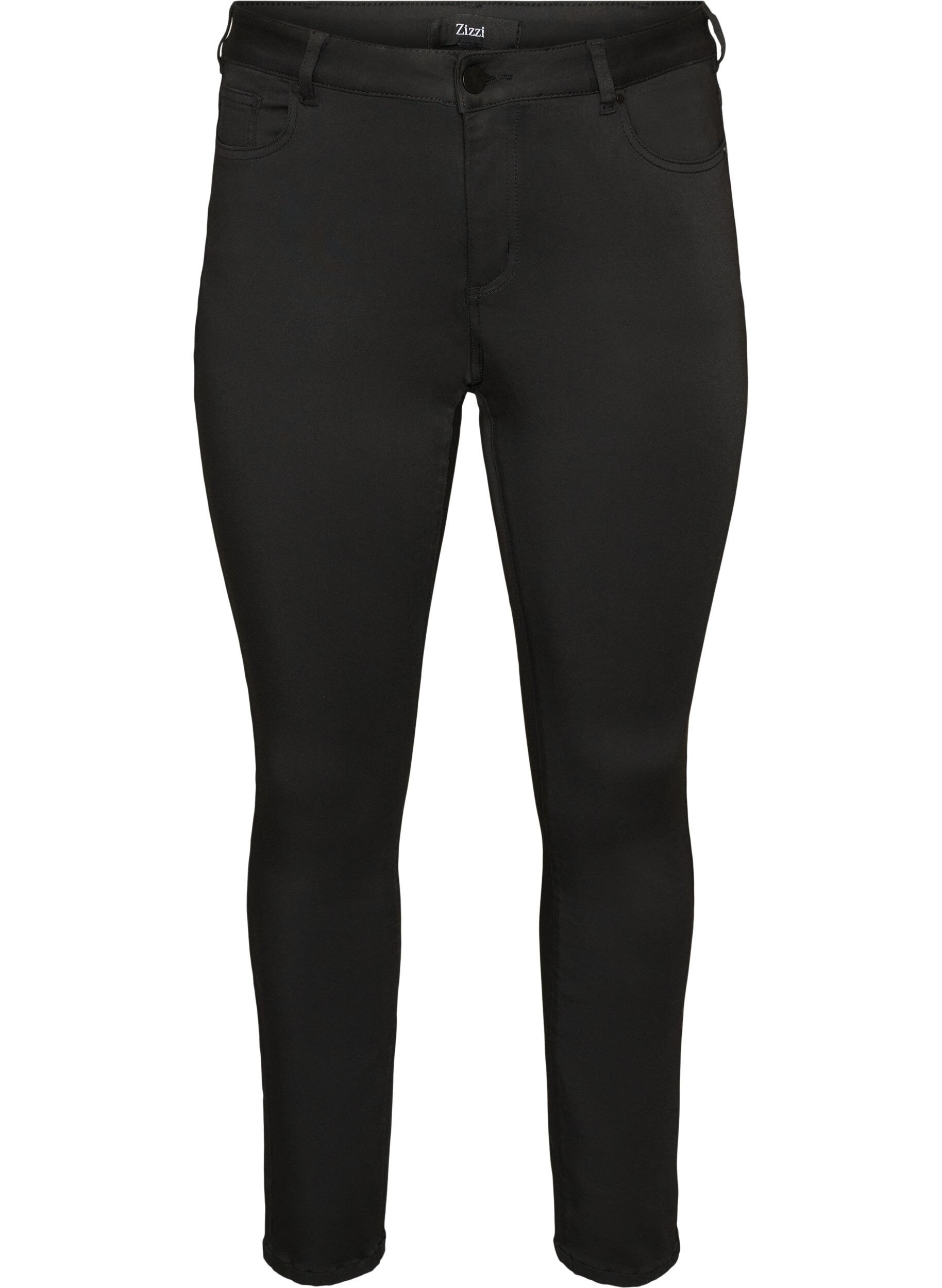 ZizziEmily Stay Black jeans med regular fit og vanlig midje, Svart, Packshot image number 0