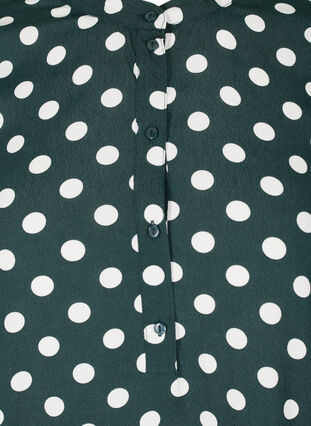 Viskosetunika med lange ermer og splitt, Scarab w. White Dots, Packshot image number 2