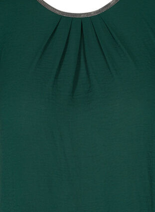 Ensfarget bluse med korte ermer, Pine Grove, Packshot image number 2