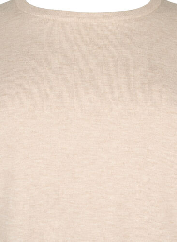 Strikkegenser med viskose og ballongermer, Simply Taupe Mel., Packshot image number 2