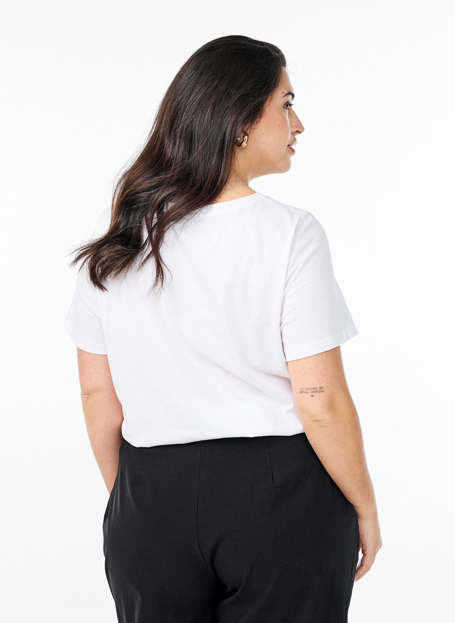 Zizzi T-skjorte med dyretrykk, Bright White w. Leo, Model image number 1