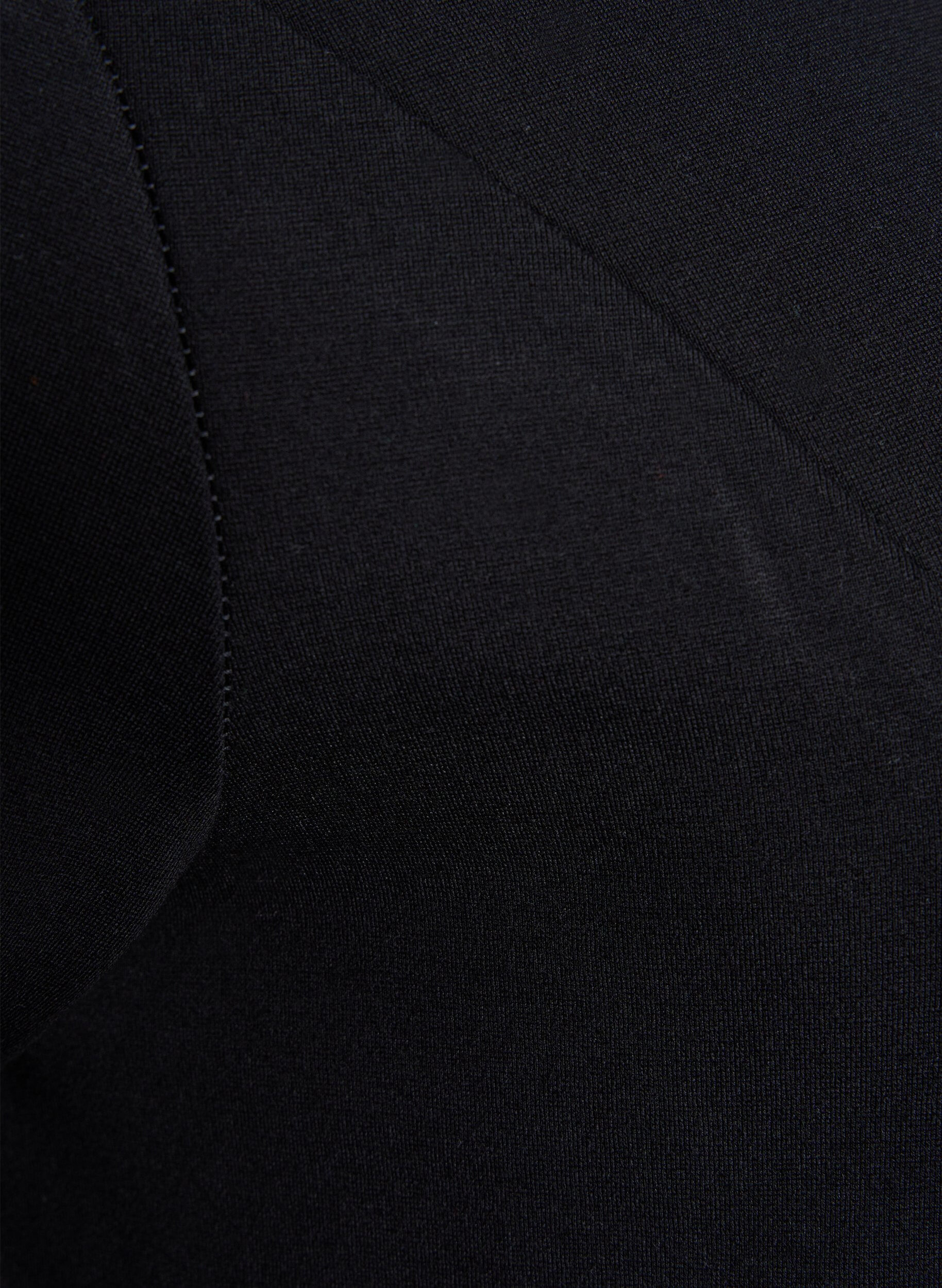 Zizzi Ensfarget kjole med 3/4-ermer og splitt, Black, Packshot image number 3