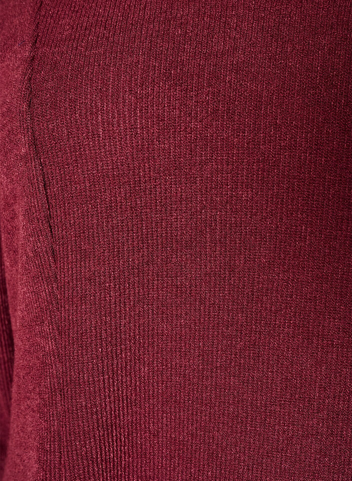 Jersey bluse med ribbet tekstur og A-linje passform, R&oslash;d, Packshot image number 2