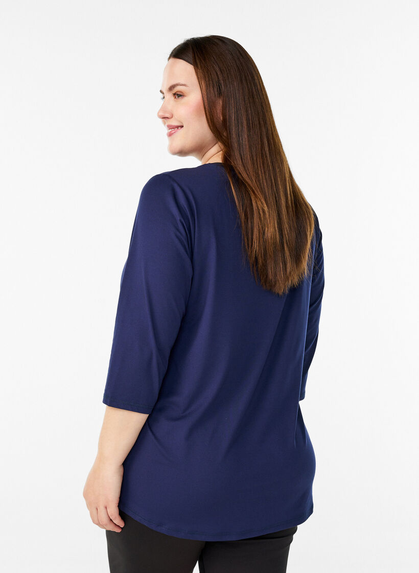 Treningsgenser med 3/4-ermer, Bl&aring;, Model image number 2