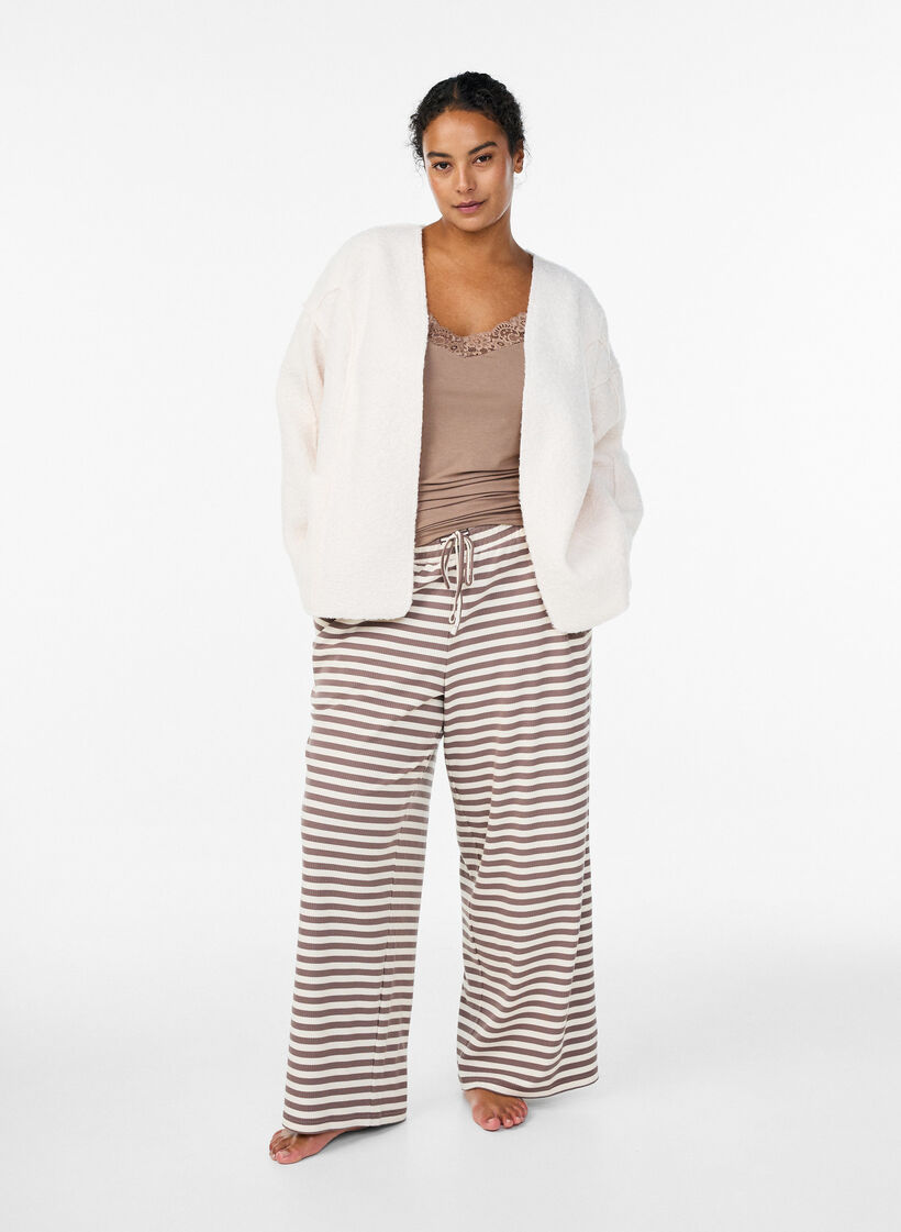 Loose fit cardigan med lommer, Vanilje, Model image number 1