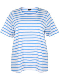 T-skjorte i økologisk bomull med striper, Marina Stripe