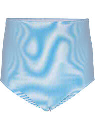 Stripete bikinitruse med ekstra høy midje, BlueWhite Stripe AOP