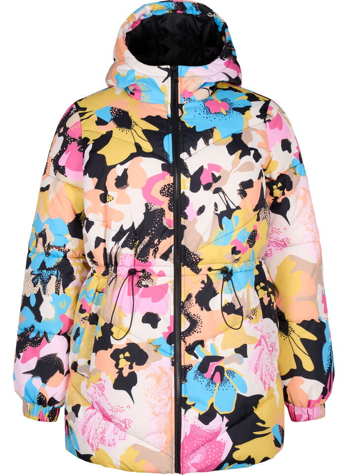 Fargerik jakke med hette, Multi Color, Packshot image number 0