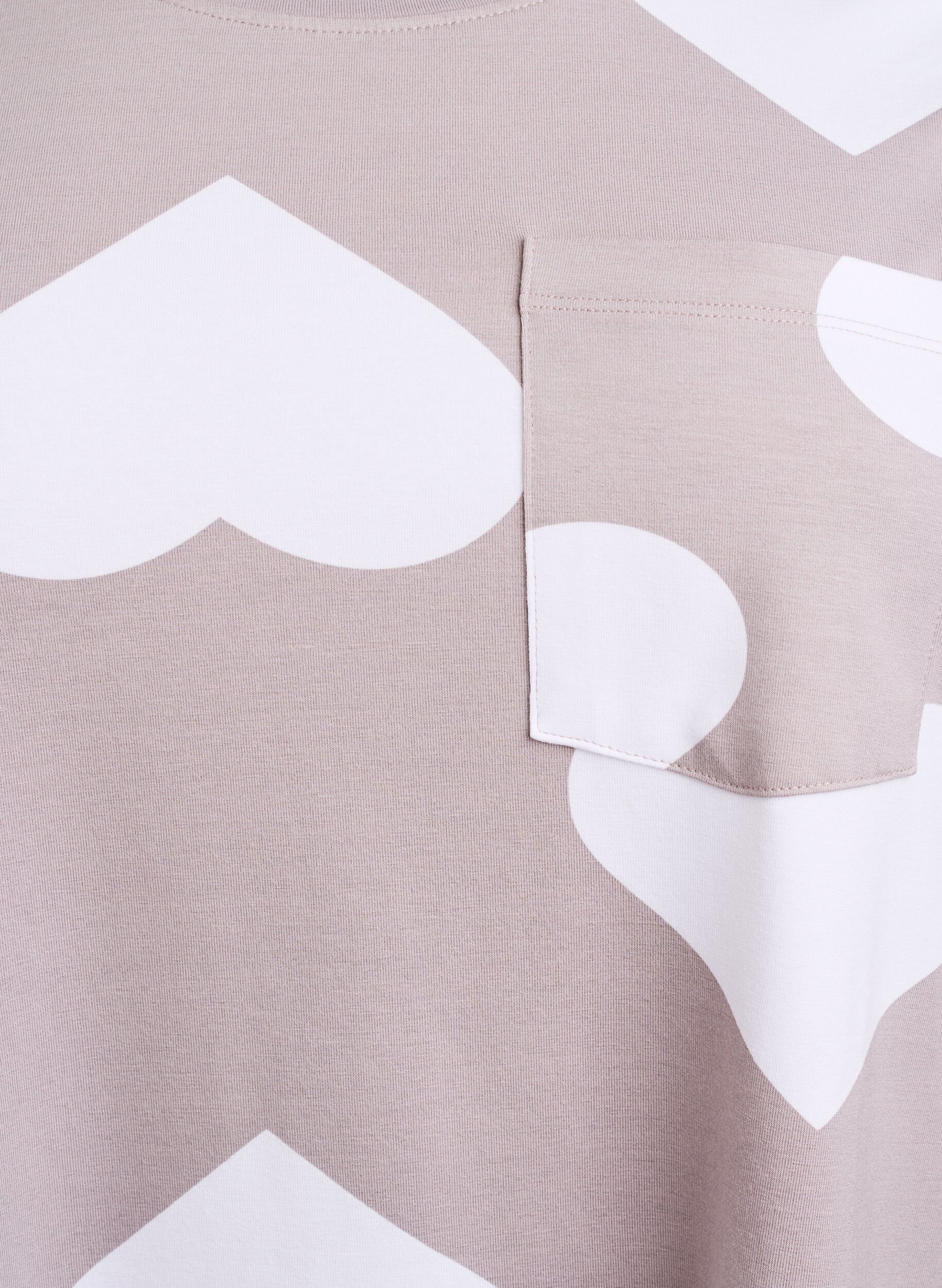 Zizzi Lang nattskjorte i en modalblanding med hjerter, Gr&aring;, Packshot image number 2