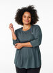 Treningsbluse med 3/4-ermer, Gr&aring;, Model image number 0