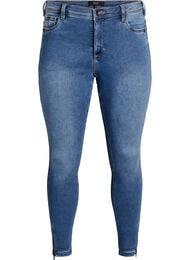 Cropped Amy jeans med glidel&aring;sdetaljer, Bl&aring;