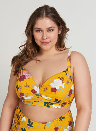 Bikinioverdel, Yellow Flower Print, Model image number 0