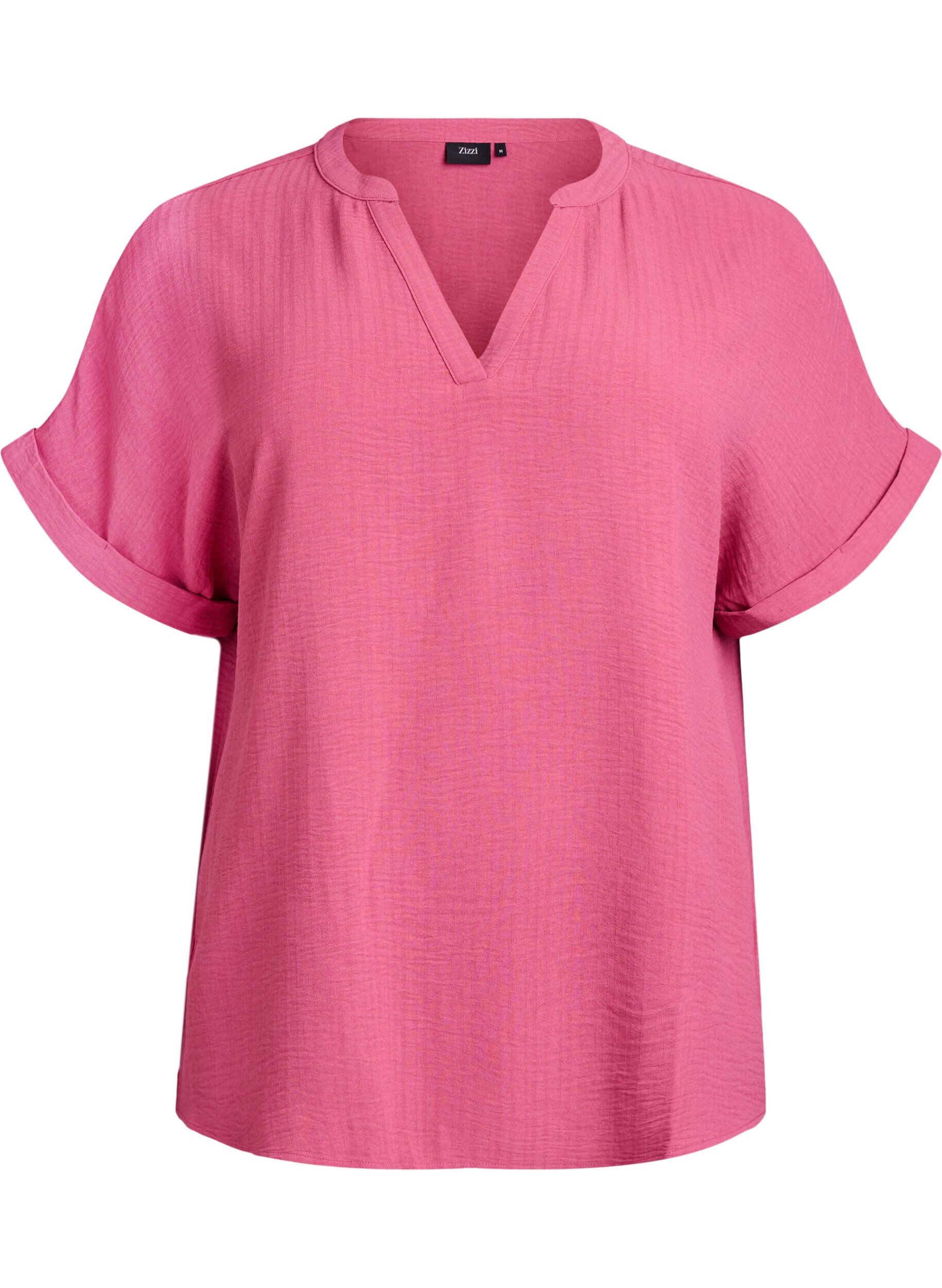 ZizziL&oslash;s bluse med korte ermer, R&oslash;d, Packshot image number 0